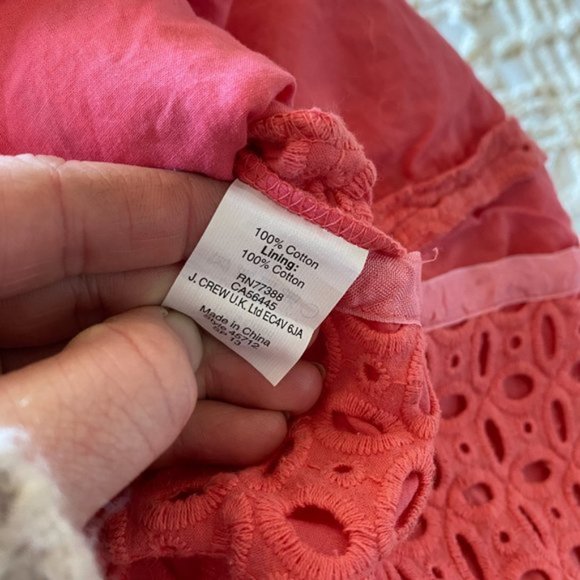 J. CREW• Crochet Eyelet Mini Skirt in Pink Size 4 - Picture 2 of 8